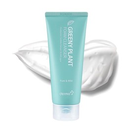 "derma J Limpiador de espuma premium (140 ml) / Producto de belleza coreana. Contiene 7 plantas verdes. Cuidado de los poros, limpiador para pieles co