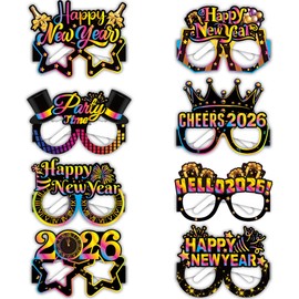 Happy New Year’s Eve Glasses 2026 - Pack Of 16 | New Year’s Eve Party Supplies 2026 | Happy New Year Glasses 2026, Happy New Year Decorations 2026 | New Year’s Glasses, New Year’s Eve Decorations