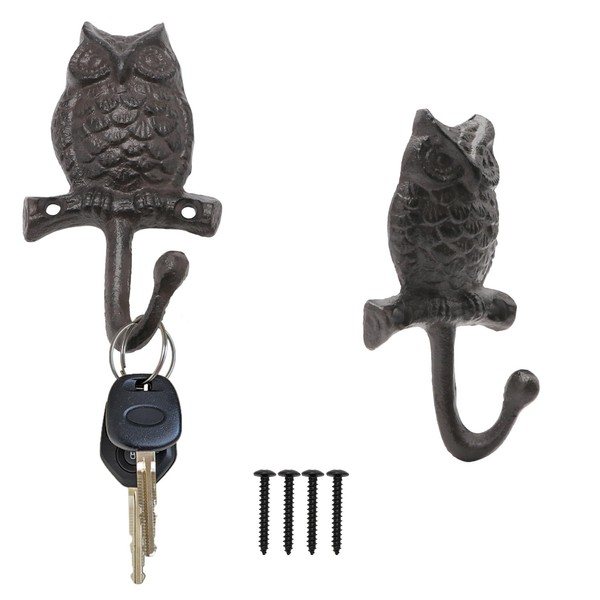 Cast Iron Owl Wall Hooks Rustic Outdoor Towel Hooks Home