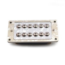MAXCHEER White Pearl Electric Guitar Humbucker Adjustable Screw Dual Coil for 6 String Electric Guitar Coil Splitting Pickup N7.5K/B15K Output with Frame（ White Pearl ，N-50MM ）