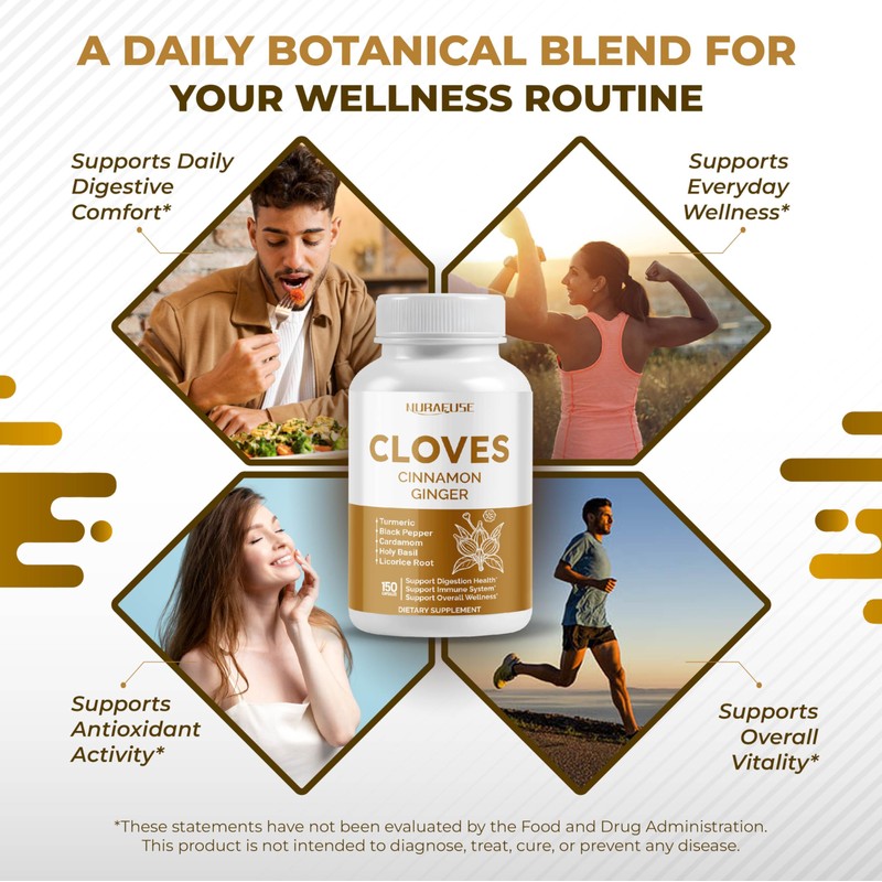 Cloves Cinnamon Ginger - Support Digestion Health, Immune System, Respiratory