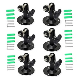 Security Wall Mount for Oculus Sensor Arlo, Arlo Pro,R Stick Up Cam Wired/Battery,GDQLCNXB Metal Security Camera Bracket Outdoor Indoor 360° Rotation 1/4" Screw Camera (6 Pack,Black)