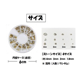 V Cut Stone Crystal Size Color Mix in Round Case QT-029 (Crystal)