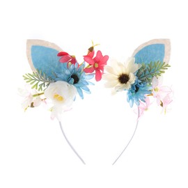 LDDCX Easter Bunny Ear Headband Crown Garland Flower Birthday Headwear Rabbit Cosplay Photography Prop.(LDZ50) (C)