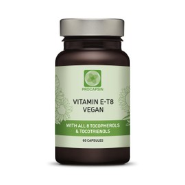 Procapsin Unique Vegan Formula with All 8 Tocopherols and Tocotrienols Vitamin E – Contains no PAH’s, Heavy Metals, Contaminants or Preservatives - Certified Sustainable - Hair, Scars and Skin (60)