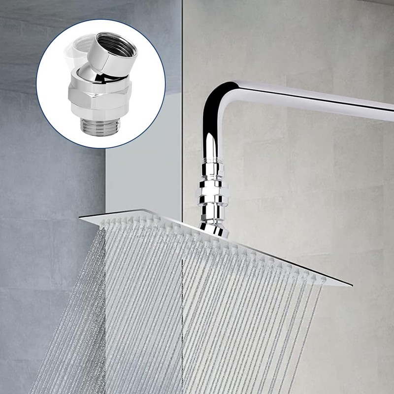 Shower Head Swivel Ball Adapter,Solid Brass Universal Shower Head Connector,Shower