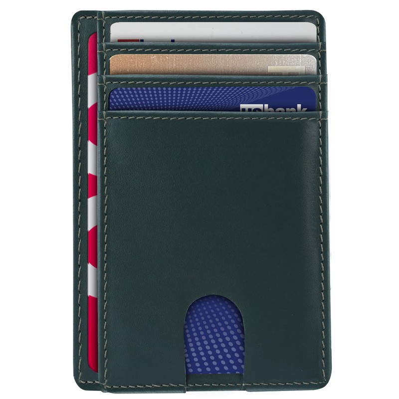 AMEHA Men's Minimalist Slim Wallet Front Pocket Genuine Leather RFID
