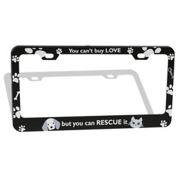 DZGlobal Cute Dog and Cat Paws License Plate Frame 2 Hole Kit Fits All US License