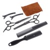 8pcs Haircut Scissors Comb Clip Bangs Thinning Combs Stainless Steel