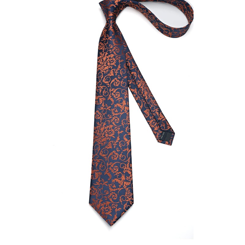 HISDERN Floral Paisley Wedding Tie Handkerchief Men's Necktie & Pocket