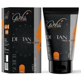 GloWhite Herbals Tan Removal Face & Body Exfoliate Scrub | Anti-Tan, Power Brightening, Blackhead Remover, Whitehead Remover, Dead Skin Remover, Detan Pack | All Skin Type, 100g