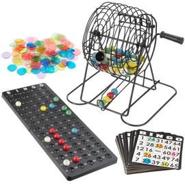 Royal Bingo Supplies Deluxe Bingo Game + Free Expansion Set 50 Premium Cards, 300 Vibrant Chips, 75 Calling Balls, 6” Bingo Cage - Premium Bingo Set for Large Groups and Parties