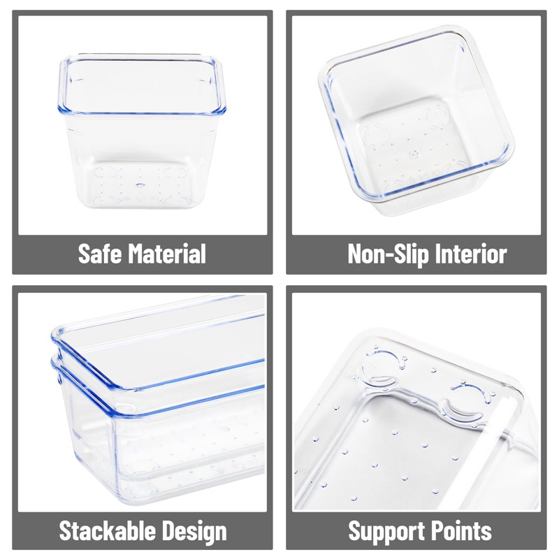 Mind Reader 8-Piece Drawer Organizer Set, Storage Trays for Kitchen,