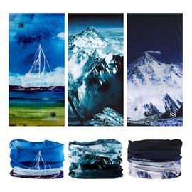 VANCROWN Headwear Head Wrap Sport Headband Sweatband 220 Patterns Magic Scarf 12PCS & 6PCS 12 in 1 (12PCS.Ocean.1)