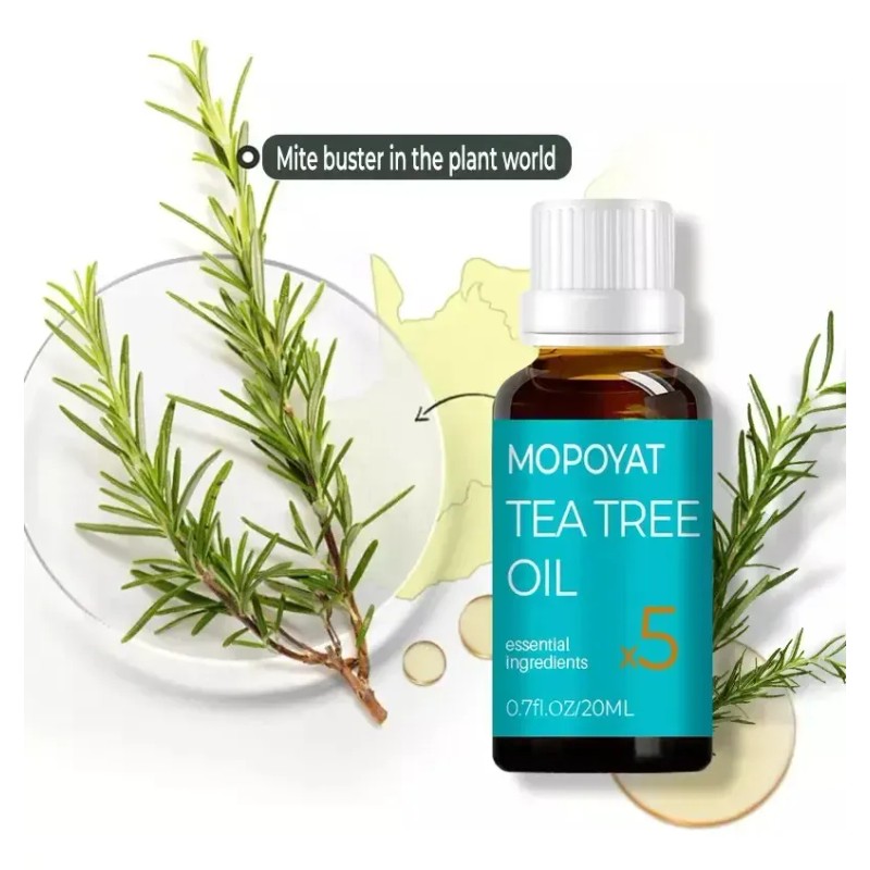 5pcs Aceite Esencial De Árbol De Té Antimicotico 100%natural