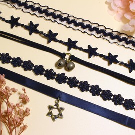 Nova&Aria 6PC Black Chokers Set For Women Choker Necklaces Pendant Velvet Cute Choker Necklace Classic Tattoo Colorful Lace Chokers-34