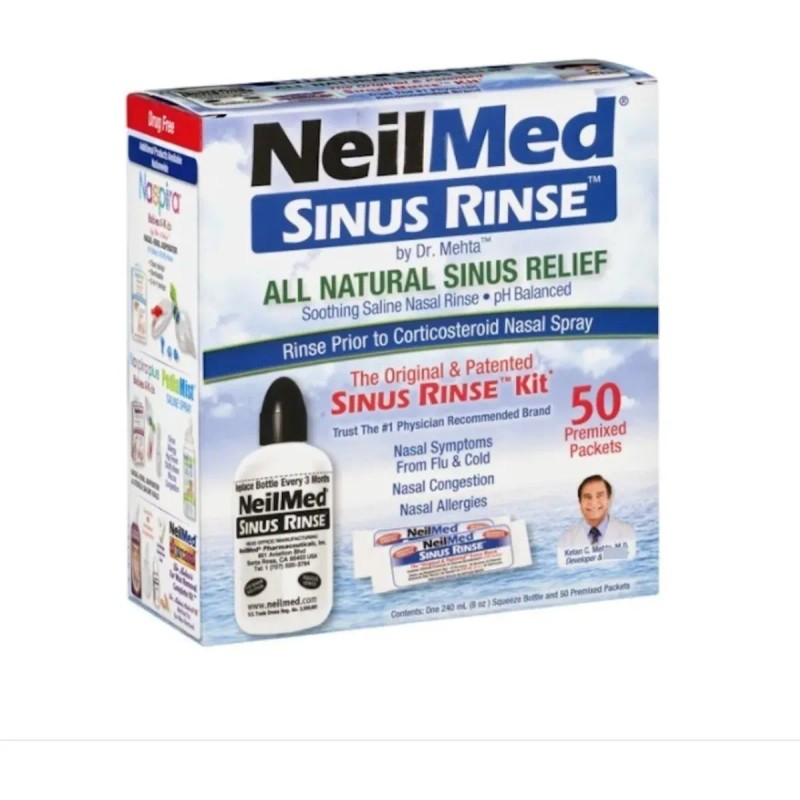 Neilmed Sinus Rinse 1 Botella 240ml + 50 Paquetes