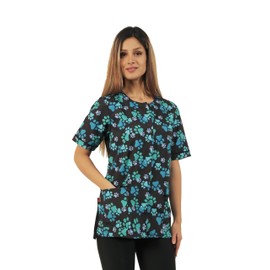 Ladybird Line Pet Grooming Smock | Waterproof Grooming Smock for Dog Groomers | Smocks for Dog Groomers | Grooming Smocks for Women - Black Paw Print - (4X-Large)