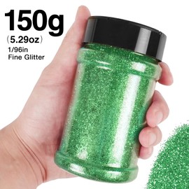 PIXGLITTER Extra Fine Black Glitter, 1/96" Craft Resin Glitter Powder 5.29oz/150g PET Flakes Crafts Sequins for Nail Art, Hair, Epoxy Resin, Tumblers, Slime, Painting, Festival Decor