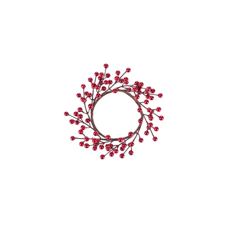 GLOREX 6 3805 503 Decorative Wreath with Red Berries Approx.