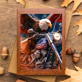 MOER SKY Eagle Motorcycles Diamond Art Painting Kits for Adult, Transportation Vehicles 5D Diamond Art for Adults, Round Drill Painting by Diamonds Art and Crafts for Home Wall Decor Gift 12x16 Inch