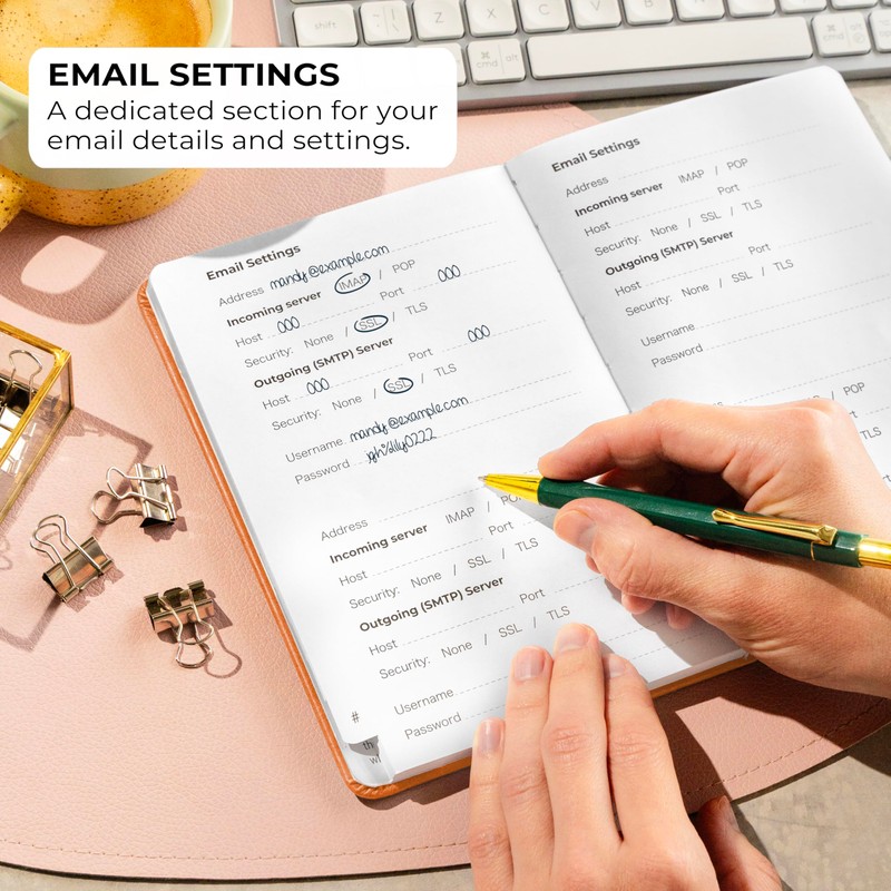 Clever Fox Password Book with alphabetical tabs. Internet Address Organizer