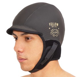FELLOW Surf Cap, Cold Weather Specifications, Wet Cap, 0.1 inch (3 mm), Surfing, Thermal, Fleece-Lined, Quick Drying, For Midwinter, Wetsuit, Surfing, Cold Protection, Black, L Size