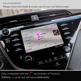 INNOSURE Tempered Glass Screen Protector for 2018 2019 2020 Toyota Camry L LE SE XLE XSE Hybrid 7 Inch Infotainment Touchscreen (HD Clear)