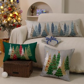 DFXSZ Christmas Pillow Covers 14x36 Inch Christmas Tree Decorative Throw Pillows Winter Christmas Decor for Home Couch TH-50E14