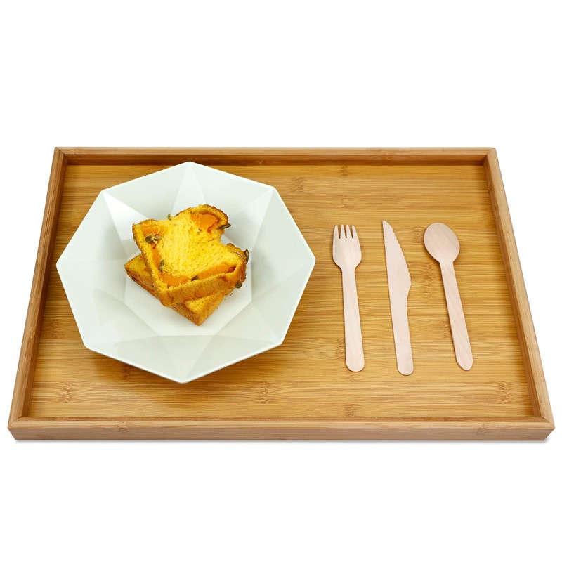 EXZACT Disposable Wooden Cutlery 150 Pieces Recyclable Party Forks and