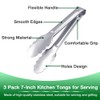 6.85 Inch Stainless Steel Serving Tongs, Metal Kitchen Tongs, Mini