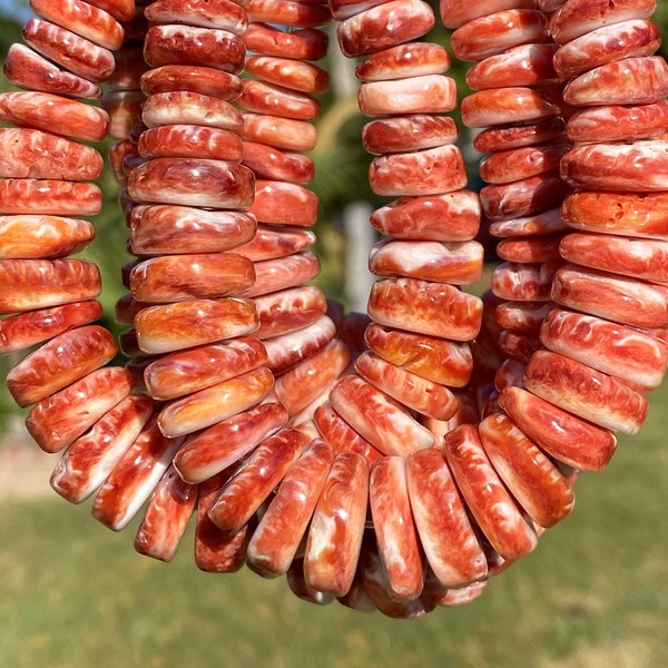 ABCGEMS Gigantic Gulf of California Ruby-Red Spiny Oyster Shell Beads