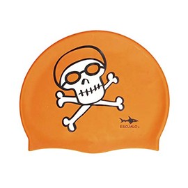 escualo Gorra para Natacion Unisex Adulto Modelo Jack (Silicon) Impermeable, Unitalla, Color Naranja