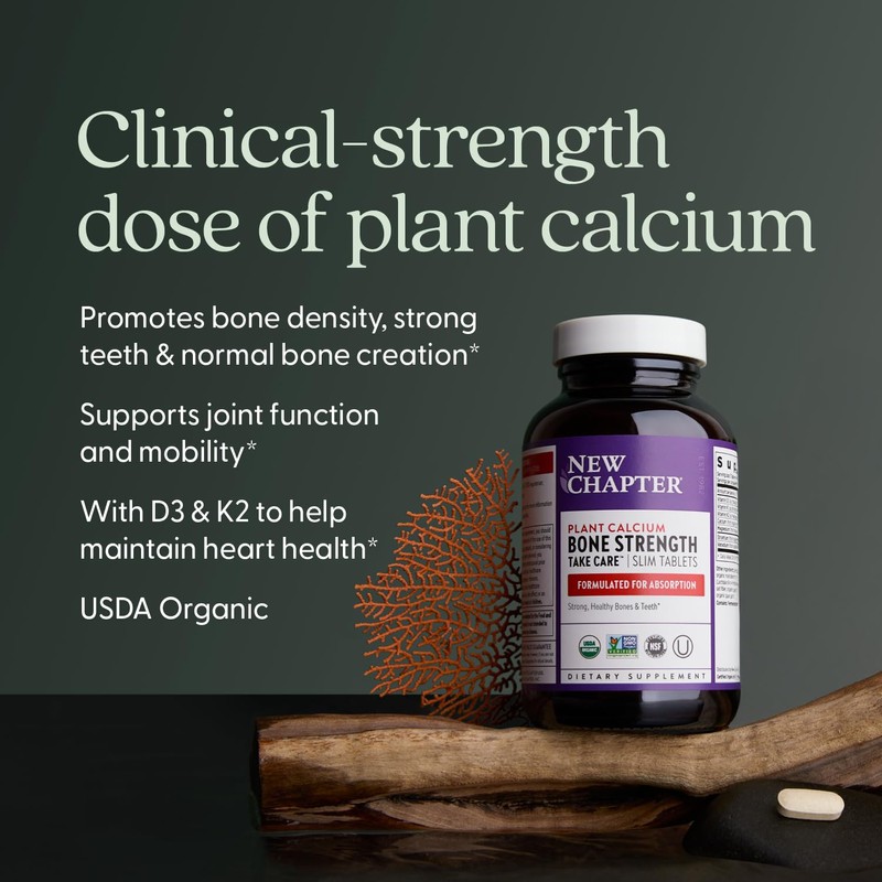 New Chapter Calcium Supplement - Bone Strength Plant-Based USDA Organic