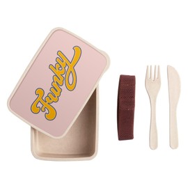 Fabulous Lunch Box with Cutlery Pink - Funky 70's Vintage Retro Style Music Funk - 700ml