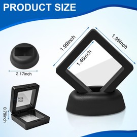 30Pcs 3D Floating Display Case, Displays Cases for Hot Wheels, PE Film Jewelry Storage Box Coins Display Frame Holder Stands for Antique Challenge Coins, Medallion Shells Gems Rocks Pins