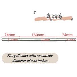 Liyquint 3PC 0.580" Golf Shaft Extension,Putter Shaft Extension,Golf Club Accessories for Iron/Wooden Golf Club Repair and Replacement of Equipment Accessories. (3)