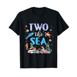 Two The Sea 2nd Birthday Baby Girl Outfits Mermaid Turtle T-Shirt