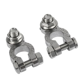 ONHUMILLION Car Battery Terminal End with Wing Nut Terminal Connectors Zinc-Alloy Clamps for Car Truck Van RV Boat, 2-Pack