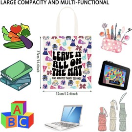 WCGXKO Cheerleading Gift Leave It All On The Mat Two Minutes Thirty Seconds Cheer Life Tote Bag