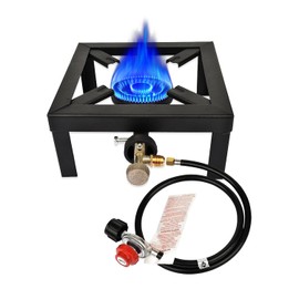 Anbt Single Burner Propane Stove,Outdoor Propane Burner Cooker,9.6"Heavy Duty Square Stove,Great For Outdoor Cooking Turkey,Seafood Boil,Home Brewing