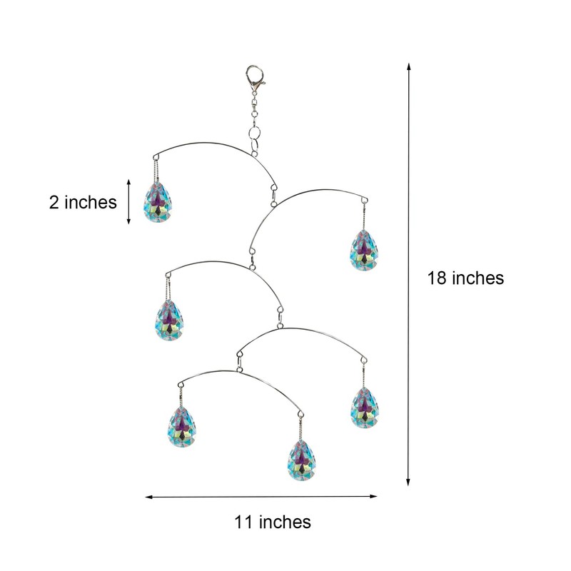 DIY Crystal Sun Catcher Wind Chime, Hanging Prisms Rainbow Maker
