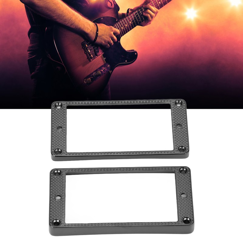 2Pcs Humbucker Pickup Ring Metal Mounting Frame Flat Bottom Replacement