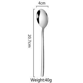 SMYLLS Cucharas, cucharas de sopa coreanas, cucharas de sopa de 8.1 pulgadas, cuchara de acero inoxidable con mango largo, juego de 10