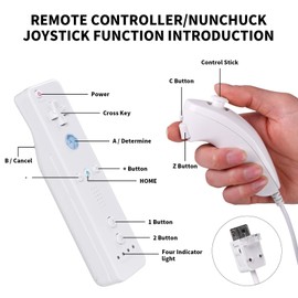 Zamia 2 Packs Upgrade Controller with Silicone Case and Wristband,Remote Controller Compatible for Wii/Wii U Games