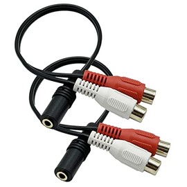 MMNNE 2Pack 3.5mm Female to Dual RCA Female Phono Stereo Splitter Cable; 3.5 Jack Socket Female to 2RCA Female Audio Adapter Extender Cord Cable