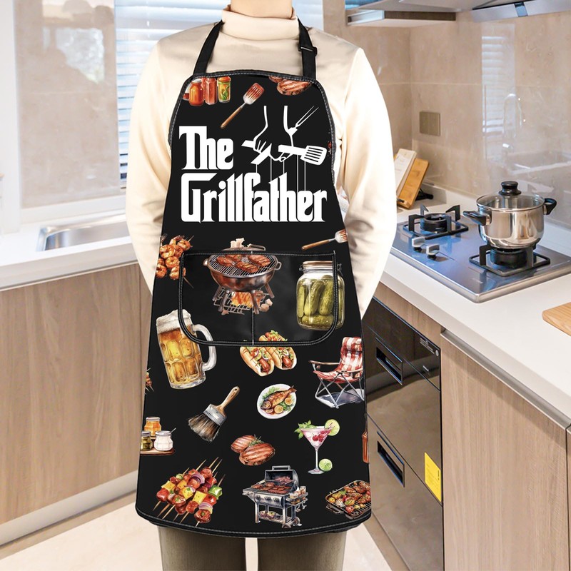 JTOUK The Grill Master Kitchen Apron Father’s Day Gift Cooking