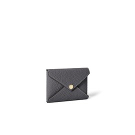 Bonaventura Envelope Card Case Shrink Leather, charcoal gray