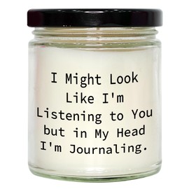 Funny Journaling Gifts for Women Friends from You - 9oz Vanilla Soy Candle with Christmas Quote