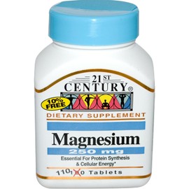 [Japanese Sports Supplements] 21st Century Health Care, Magnesium, 250 mg, 110 Tablets